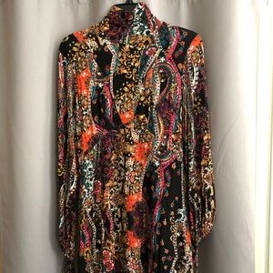 Paisley, open-back, mini dress. Unworn.